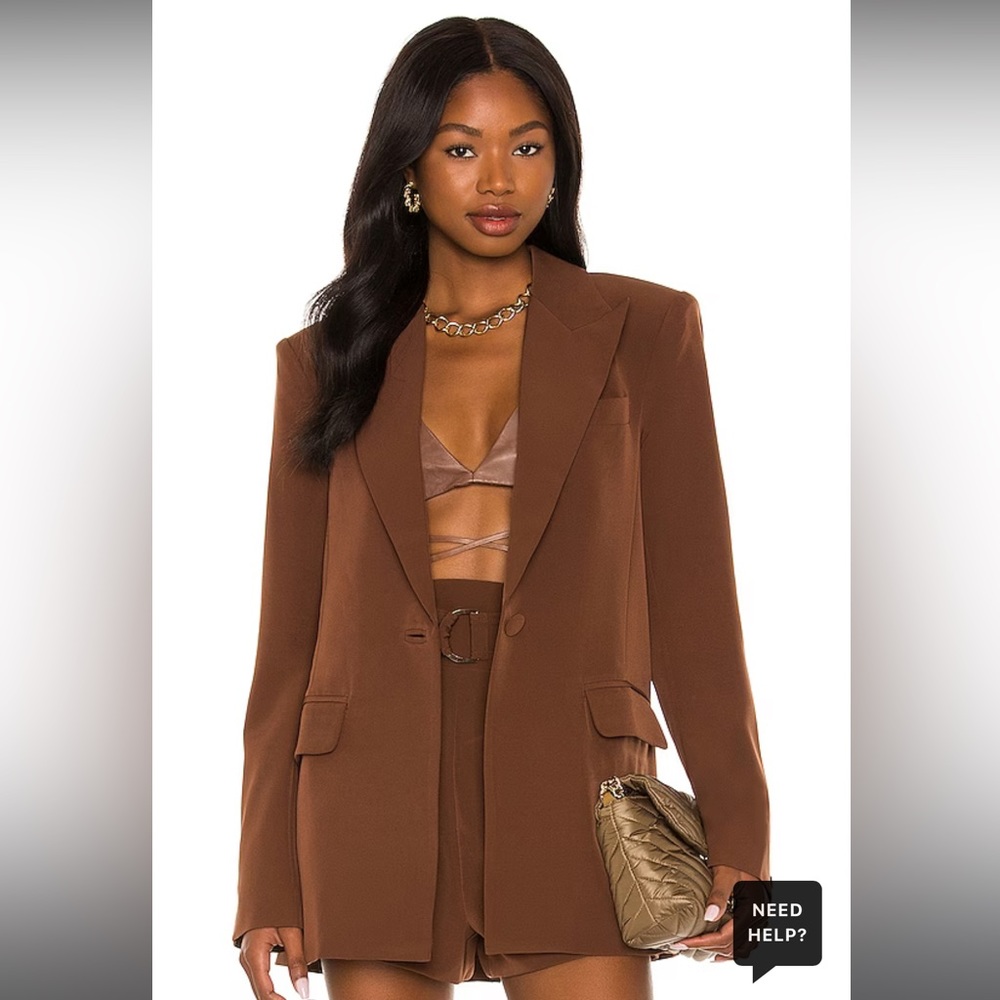 Camila Coelho Brown Tailored Blazer